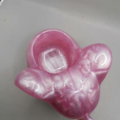Bougeoir éléphant rose irisé
