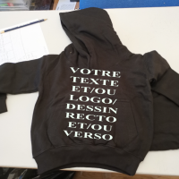 Sweat noir capuche enfants