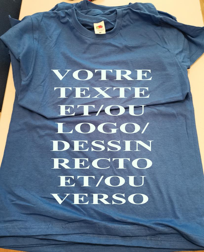 Tee shirt bleu mixte